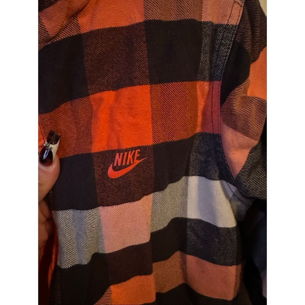 Nike 6.0 Quilted Flannel Buffalo Plaid Jacket - Orange/Black - Medium - Picture 3 of 6